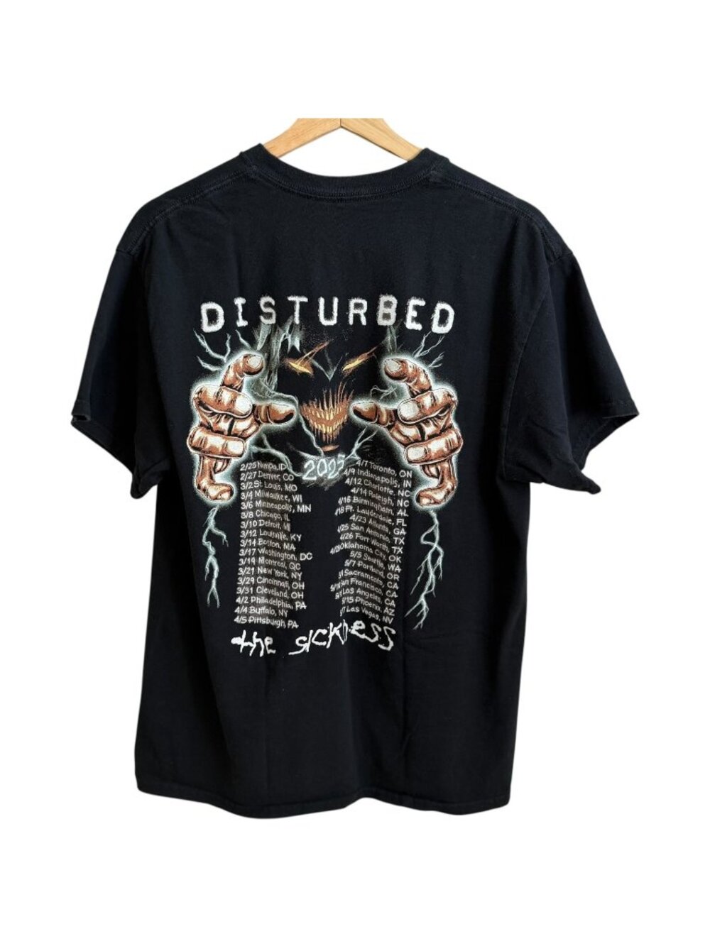 Disturbed Sickness 25th Anniversary Tour 2025 Concert Merch Tshirt Black L